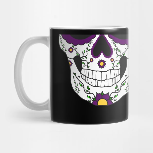 Purple sugar skull by TeawithAlice